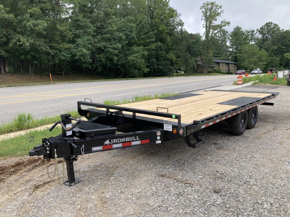 New 2027 IRON BULL Power Tilt Trailer / 102" Wide x 22' Long / 2-7,000# Electric Brake Axles / Dual Tilt Cylinders