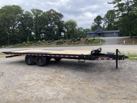 New 2027 IRON BULL Power Tilt Trailer / 102" Wide x 22' Long / 2-7,000# Electric Brake Axles / Dual Tilt Cylinders