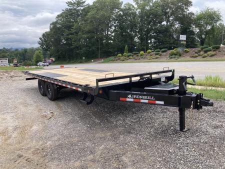 New 2027 IRON BULL Power Tilt Trailer / 102" Wide x 22' Long / 2-7,000# Electric Brake Axles / Dual Tilt Cylinders