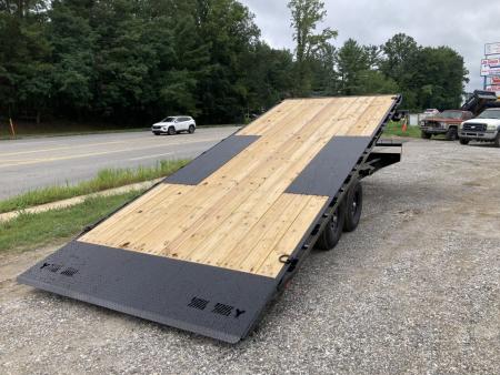 New 2027 IRON BULL Power Tilt Trailer / 102" Wide x 22' Long / 2-7,000# Electric Brake Axles / Dual Tilt Cylinders