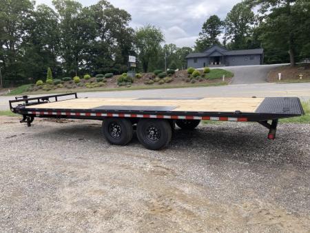 New 2027 IRON BULL Power Tilt Trailer / 102" Wide x 22' Long / 2-7,000# Electric Brake Axles / Dual Tilt Cylinders