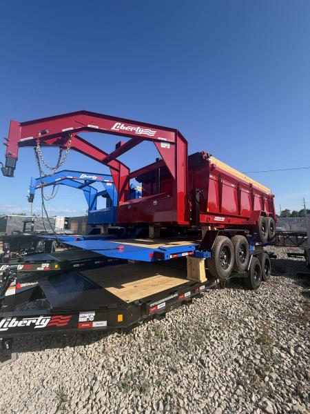 New 2027 LIBERTY LD14K83X14B8TSHSG Dump Trailer 83X16 TA TELESCOPIC HIGH SIDE GOOSENECK  (GVW:15900) PATRIOT RED