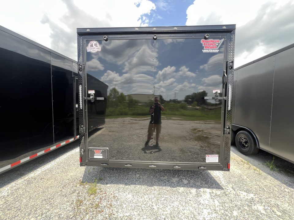 New 2027 Titanium 8.5x20 Tandem Axle Enclosed Cargo Trailer – Black Stealth Blackout Package