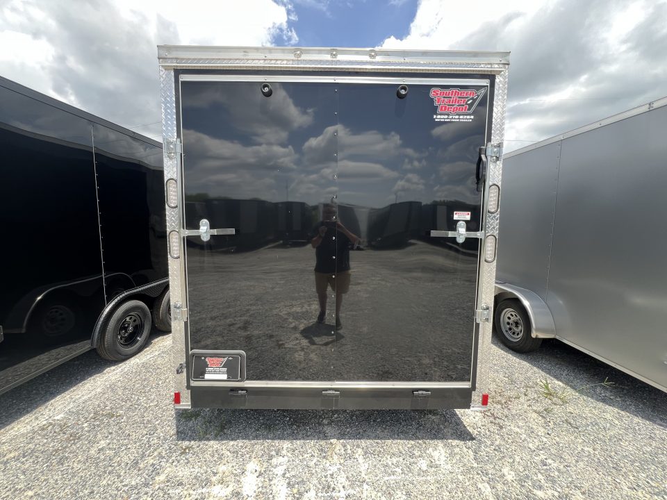 New 2027 Rock Solid Cargo 7x16 Tandem Axle Enclosed Cargo Trailer For Sale – Black Polycore Exterior