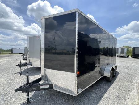 New 2027 Rock Solid Cargo 7x16 Tandem Axle Enclosed Cargo Trailer For Sale – Black Polycore Exterior