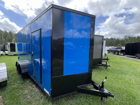 New 2027 Xtreme Cargo 7x14 Tandem Axle Enclosed Cargo Trailer – Blue Polycore Blackout Package