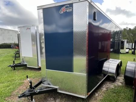 New 2027 Xtreme Cargo 7x14 Tandem Axle Enclosed Cargo Trailer – Indigo Blue Polycore