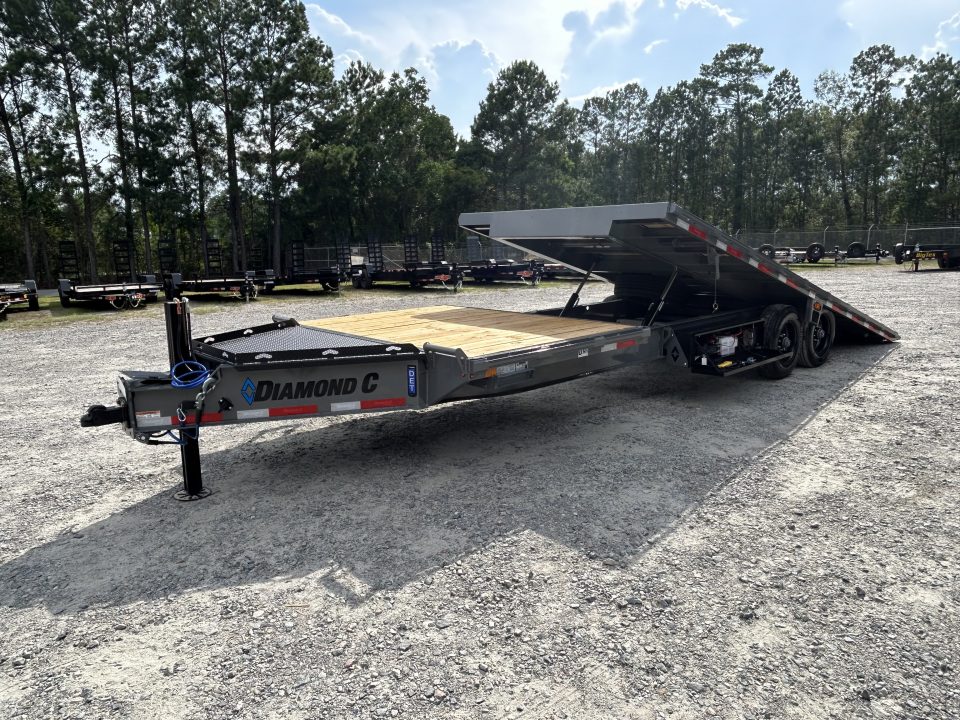 New 2026 2026 Diamond C DET210 Flatbed Trailer, 10K Axles, Hydraulic Tilt & Jacks, 8.5x26 (20ft Tilt+6ft Stationary) #17k Payload