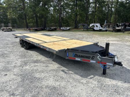 New 2026 2026 Diamond C DET210 Flatbed Trailer, 10K Axles, Hydraulic Tilt & Jacks, 8.5x26 (20ft Tilt+6ft Stationary) #17k Payload