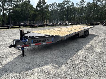 New 2026 2026 Diamond C DET210 Flatbed Trailer, 10K Axles, Hydraulic Tilt & Jacks, 8.5x26 (20ft Tilt+6ft Stationary) #17k Payload