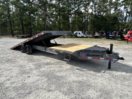 New 2026 2026 Diamond C DET210 Flatbed Trailer, 10K Axles, Hydraulic Tilt & Jacks, 8.5x26 (20ft Tilt+6ft Stationary) #17k Payload