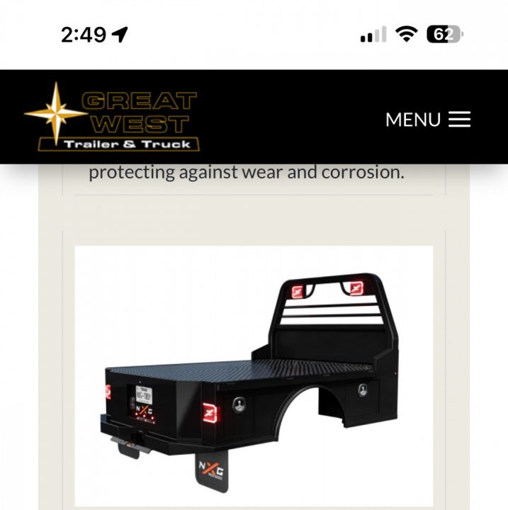 New 2026 NXG Truck Bodies XSB Truck Bed (dual wheel)