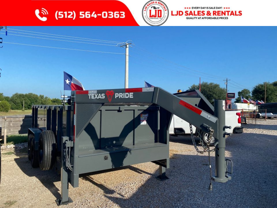 New 2026 Texas Pride - Gooseneck - 16' x 3' - 18 Ply - Spare - Dump Trailer - 20K GVWR