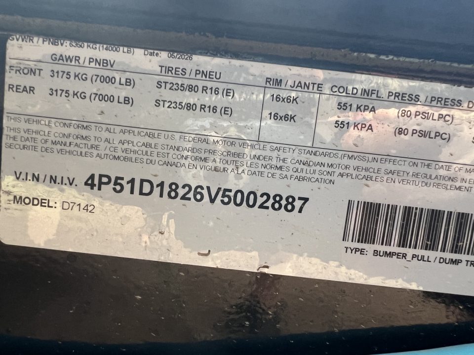 New 2027 PJ Trailers 14' D7 Dump Trailer