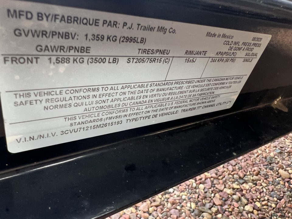 Used 2021 PJ Trailers 12' ATV Utility Trailer