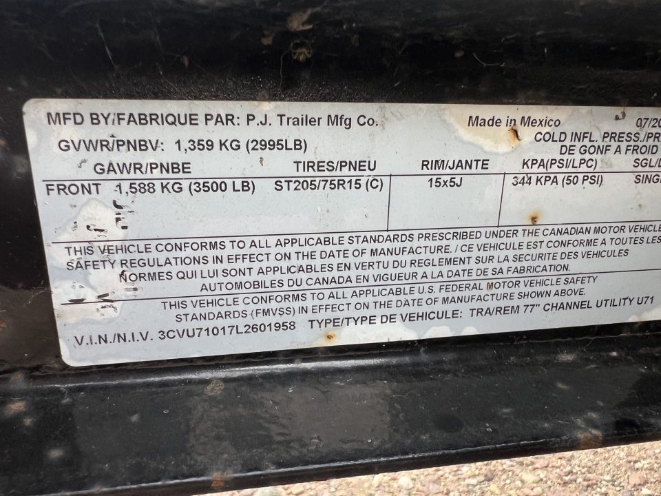 Used 2020 PJ Trailers 10' Utility Trailer