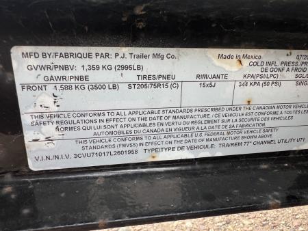 Used 2020 PJ Trailers 10' Utility Trailer