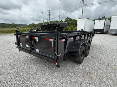 New Hillcrest Dump 7x16 17.6k 2' BP W/ HD Tube Ramps & Hydraulic Jack