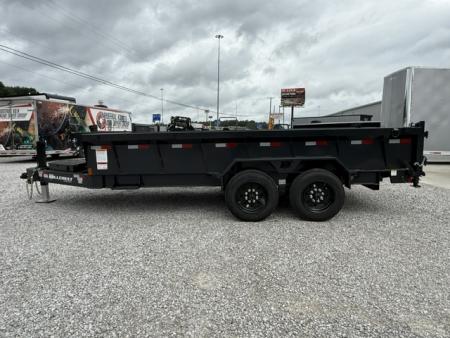 New Hillcrest Dump 7x16 17.6k 2' BP W/ HD Tube Ramps & Hydraulic Jack
