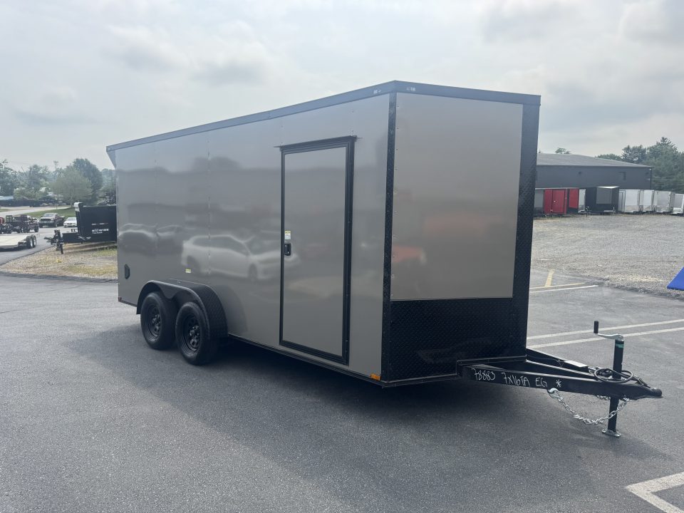 New 2027 Quality Cargo 7X16TA Cargo / Enclosed Trailer *PEWTER W/ BLK *EXTRA HEIGHT