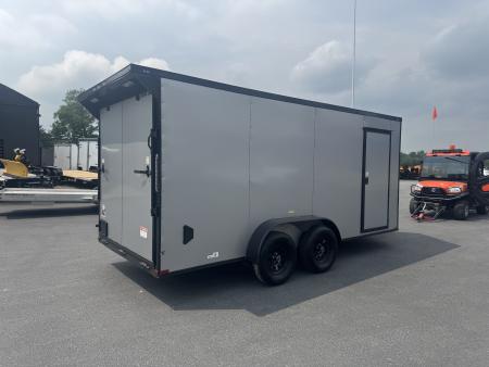 New 2027 Quality Cargo 7X16TA Cargo / Enclosed Trailer *SILVER W/ BLK *EXTRA HEIGHT