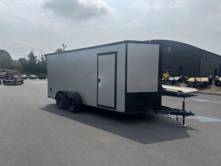New 2027 Quality Cargo 7X16TA Cargo / Enclosed Trailer *SILVER W/ BLK *EXTRA HEIGHT