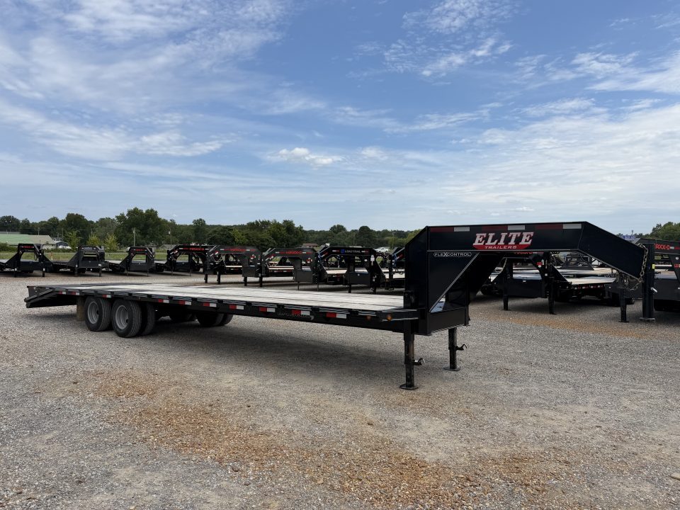 Used 2019 Elite 102"X32' 22.5K GVWR Gooseneck Flatbed Trailer