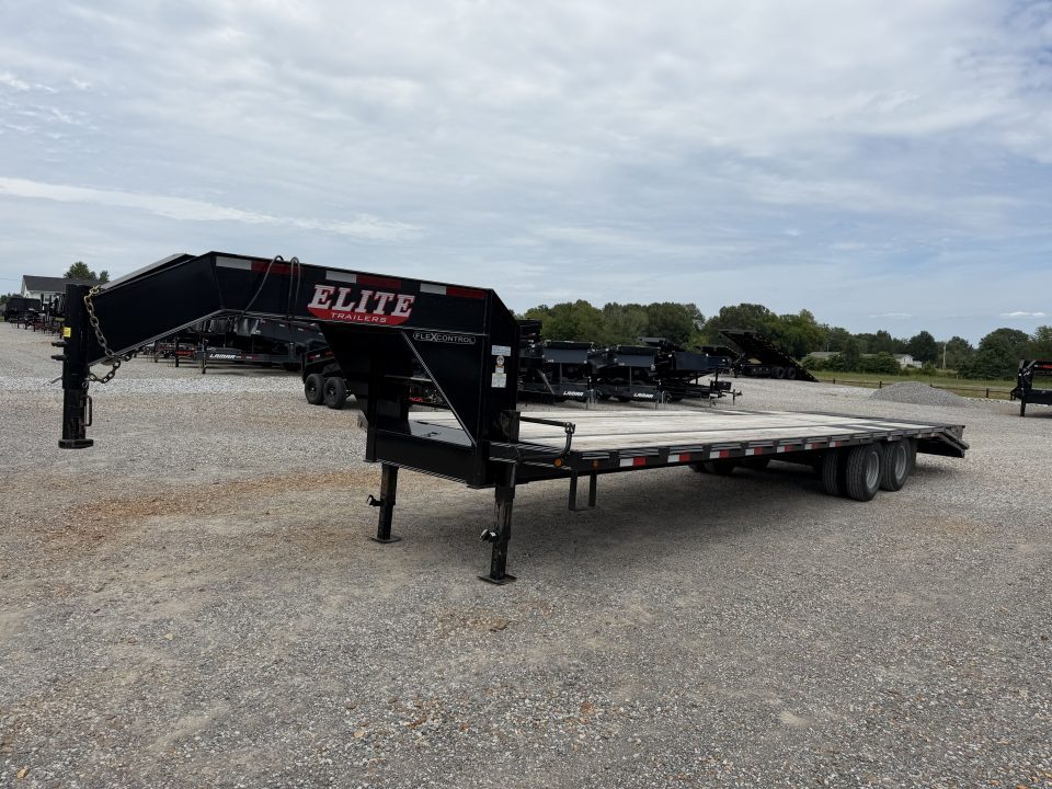 Used 2019 Elite 102"X32' 22.5K GVWR Gooseneck Flatbed Trailer