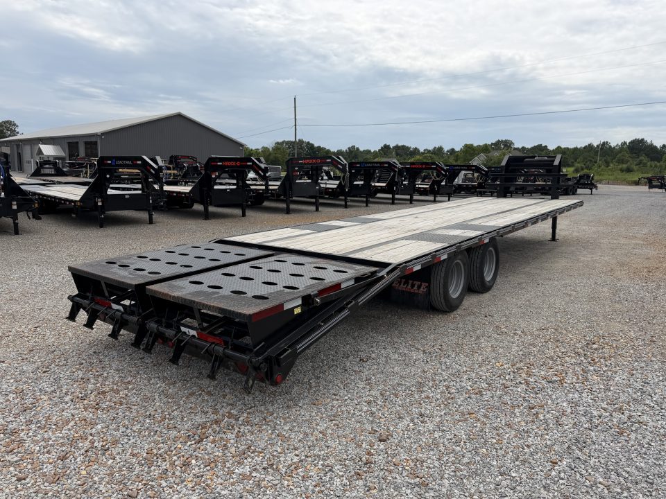 Used 2019 Elite 102"X32' 22.5K GVWR Gooseneck Flatbed Trailer