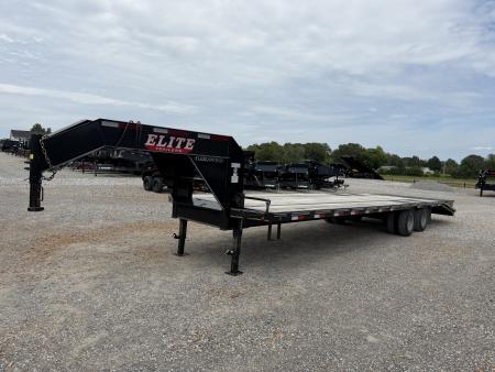 Used 2019 Elite 102"X32' 22.5K GVWR Gooseneck Flatbed Trailer