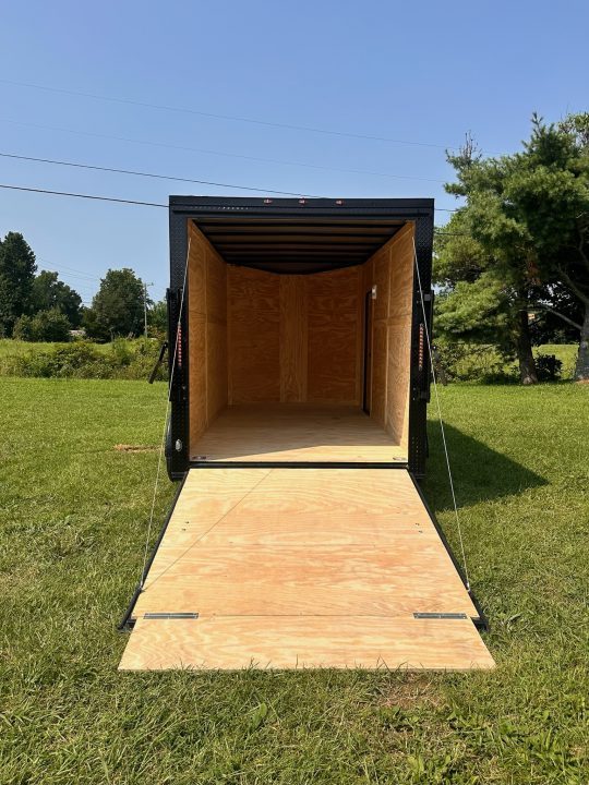 New 2026 Luxe 7X14 Enclosed Trailer-3500LB Tandem Axle-White Poly-Blackout