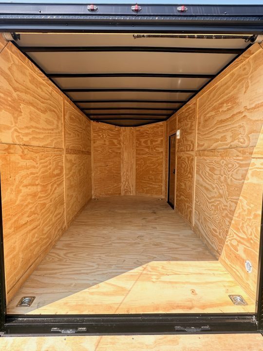New 2026 Luxe 7X14 Enclosed Trailer-3500LB Tandem Axle-White Poly-Blackout