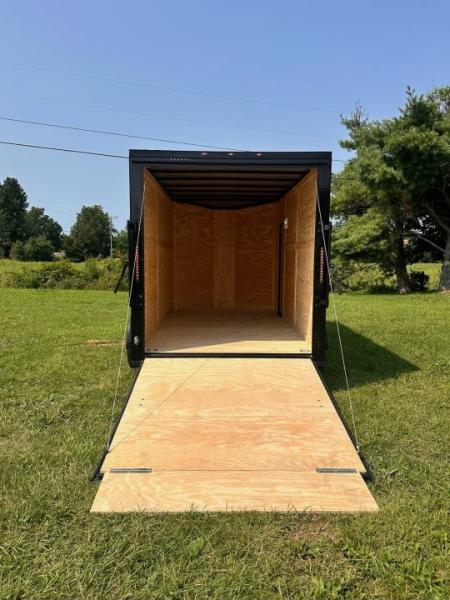 New 2026 Luxe 7X14 Enclosed Trailer-3500LB Tandem Axle-White Poly-Blackout