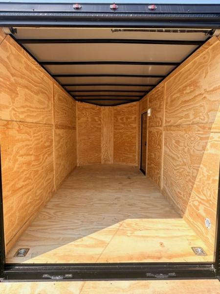New 2026 Luxe 7X14 Enclosed Trailer-3500LB Tandem Axle-White Poly-Blackout