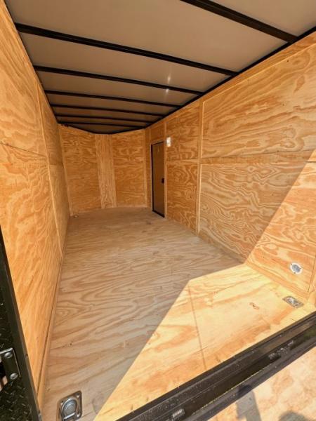 New 2026 Luxe 7X14 Enclosed Trailer-3500LB Tandem Axle-White Poly-Blackout