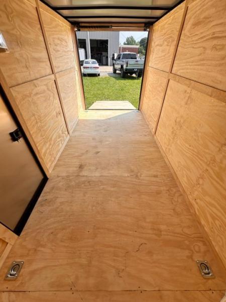 New 2026 Luxe 7X14 Enclosed Trailer-3500LB Tandem Axle-White Poly-Blackout