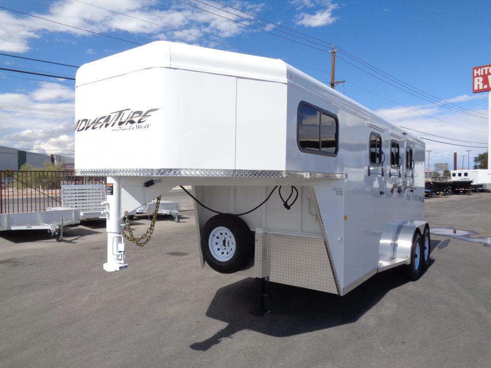 New 2027 Trails West * ADVENTURE MX GN 3-H * 3-Horse Slant Load Gooseneck Horse Trailer