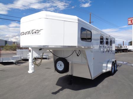 New 2027 Trails West * ADVENTURE MX GN 3-H * 3-Horse Slant Load Gooseneck Horse Trailer
