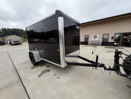New 2026 Car Mate Trailers 5X10 Custom Cargo Enclosed Trailer - Black - 6  extra height W/ Ramp Door - 2990# GVWR