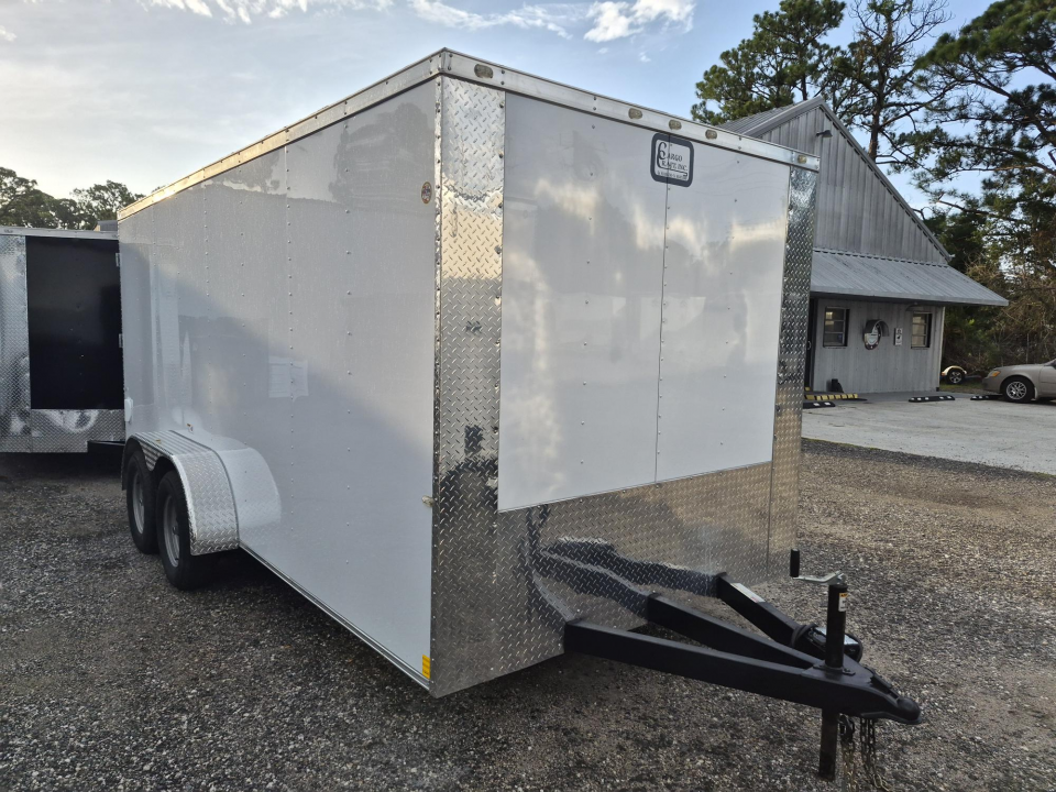 New 7x16 Tandem Axle Enclosed Trailer – 7K GVWR | Flat Nose | Barn Doors