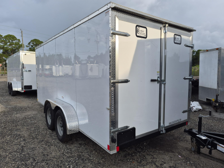 New 7x16 Tandem Axle Enclosed Trailer – 7K GVWR | Flat Nose | Barn Doors