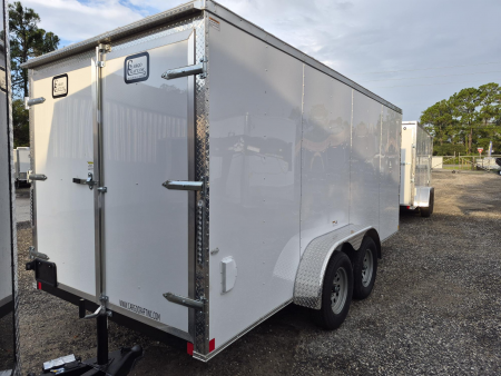 New 7x16 Tandem Axle Enclosed Trailer – 7K GVWR | Flat Nose | Barn Doors