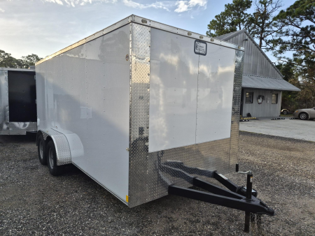 New 7x16 Tandem Axle Enclosed Trailer – 7K GVWR | Flat Nose | Barn Doors