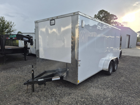 New 7x16 Tandem Axle Enclosed Trailer – 7K GVWR | Flat Nose | Barn Doors