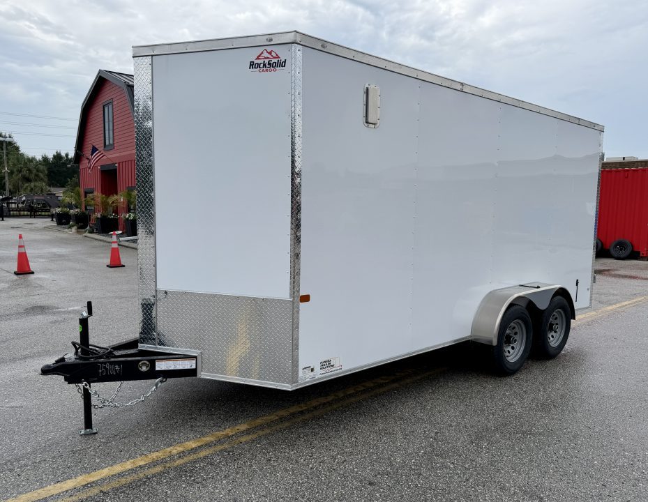 New 2027 Rock Solid Cargo 7X16 10K Double Rear Doors Cargo/Enclosed Trailer