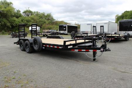 New 2026 Sure-Trac 7x18 14K Equipment Trailer - Tool Box + Spare Tire
