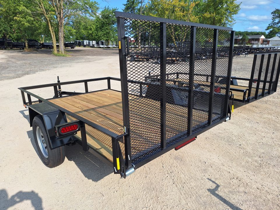 New 2027 AMO 76x10 Lowside Landscape Trailer W/ Led Lights & Spring Assist Gate