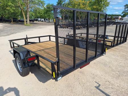 New 2027 AMO 76x10 Lowside Landscape Trailer W/ Led Lights & Spring Assist Gate