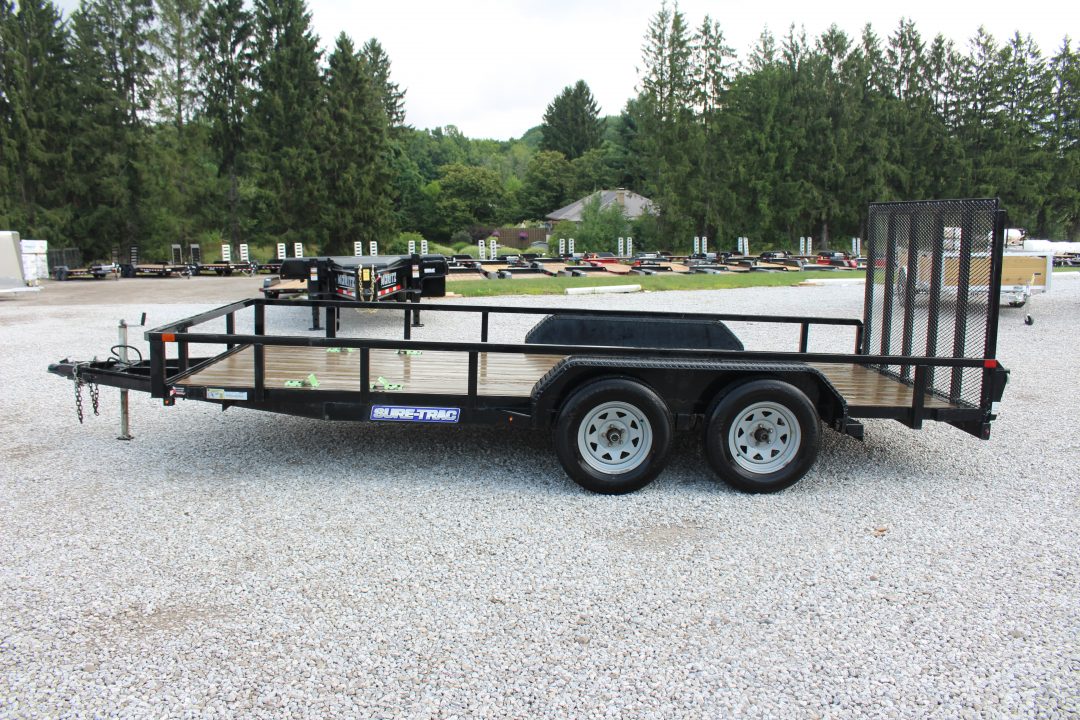 Used 2023 Sure-Trac 7' x 16' Tandem Axle Tube Top Utility Trailer - 7000# GVW