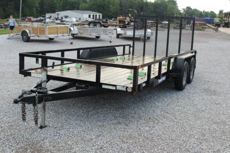 Used 2023 Sure-Trac 7' x 16' Tandem Axle Tube Top Utility Trailer - 7000# GVW